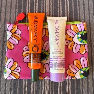 Mudmasky Skincare Set with Floral Pouch